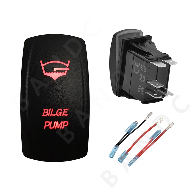 

12V 24V Car Boat BILGE PUMP Rocker Switch 5P On-Off Red Led Lights for the ARB/Carling/NARVA 4X4 Style, Auto Part