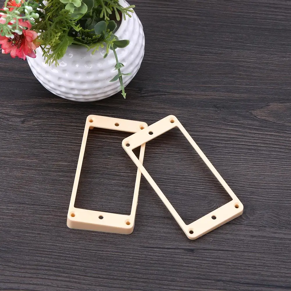 2 stücke gebogene kunststoff humbucker pickups rahmen halter montage ringe für elektrische gitarre teile zubehör free global shipping