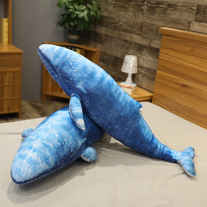 55/70/110cm Big Size Emulational Blue Whale Plush Toy Lifelike Sea World Fish Stuffed Animals Soft Pillow Girl Boy Gift | Игрушки и