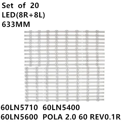 

10R+10L/set New LED Strip Innotek Pola 2.0 65 inch TV For LG 60LN5600 60LA620S 60LA6200 60LN5710 60LN5600 Pola2.0 65" R L Type