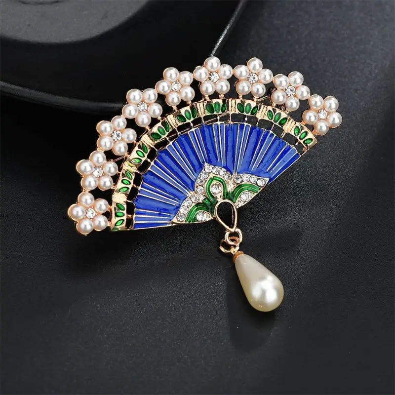 

Fan Brooches for Women Vintage Fashion Style Elegant Wedding Pins Party Brooch