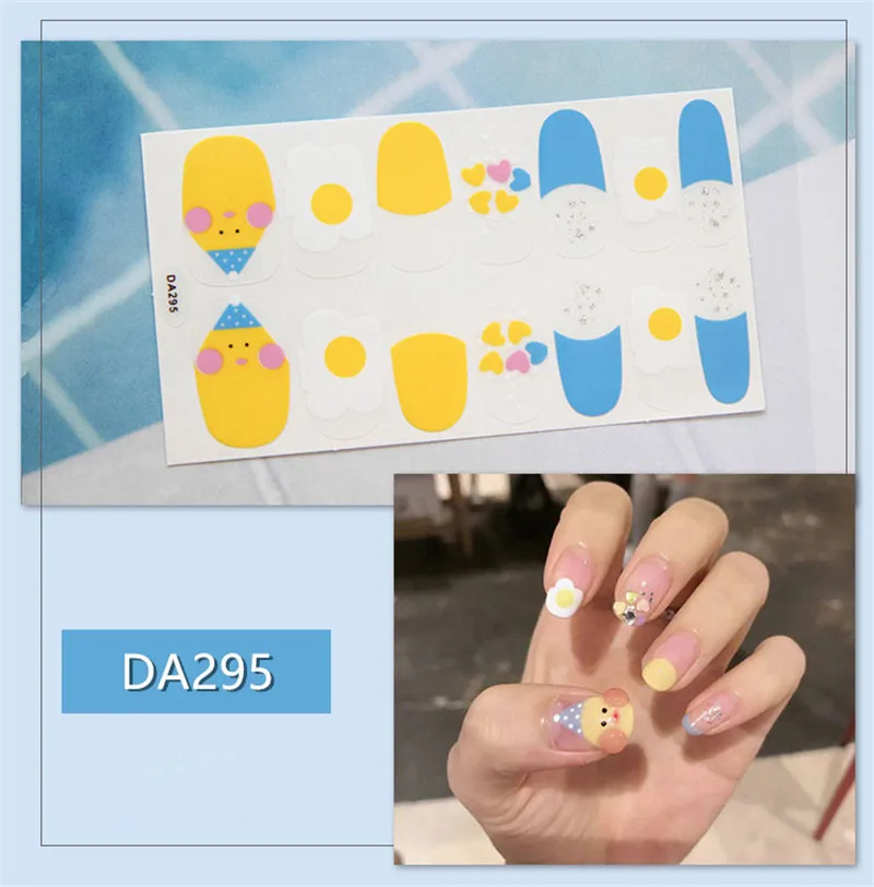 1 лист корейская мода полное покрытие лак для ногтей Обертывания клей