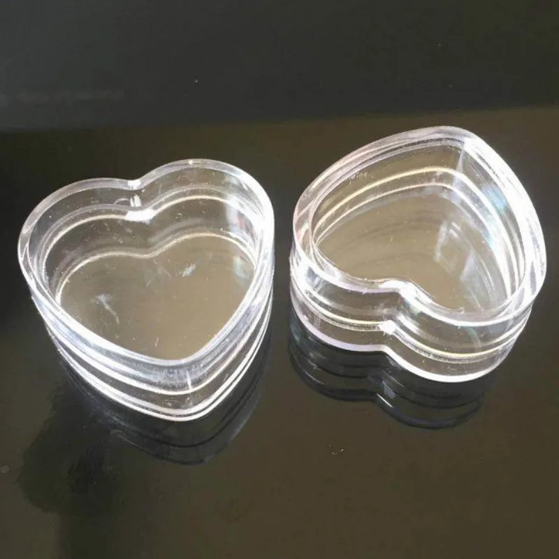 

10 Pcs/set Travel Bottling Empty Cosmetic Lip Balm Cream Pot Jar Clear Plastic Heart Shape Mini Box Makeup Container