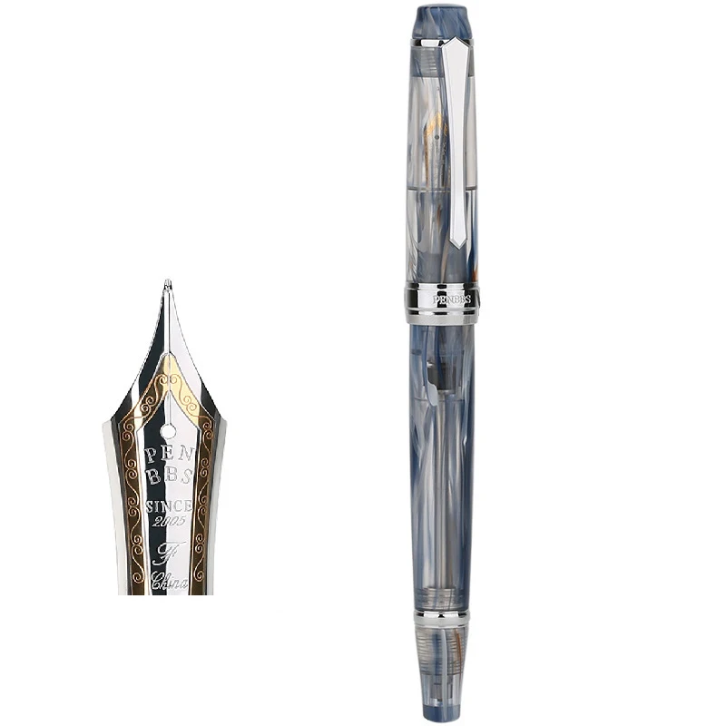 

PENBBS 456 Vacuum Filling Fountain Pen Resin Transparent Body Iridium Fine Nib 0.5mm Fashion Writing Gift Pen Set
