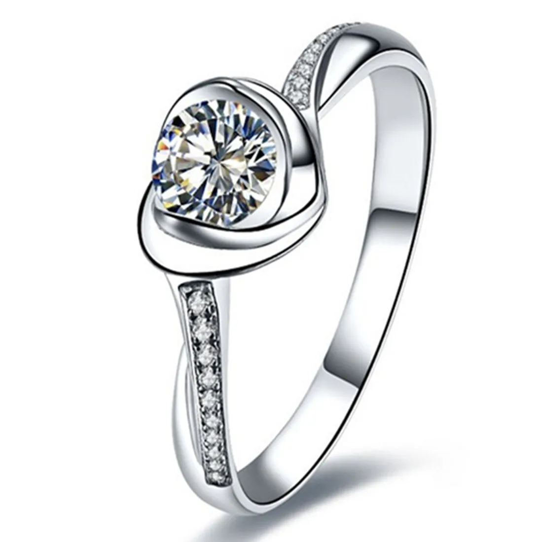 Розовое лепестковое моиссанитовое кольцо Тест Положительный C & бренд 0.5CT брак