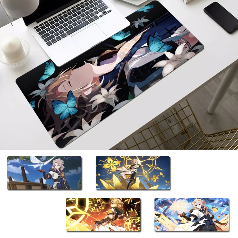 

Big Promotions Genshin Impact Albedo Gaming Mouse Pad Gaming MousePad Big Mouse Mat Desktop Mat Computer Mouse pad For Overwatch