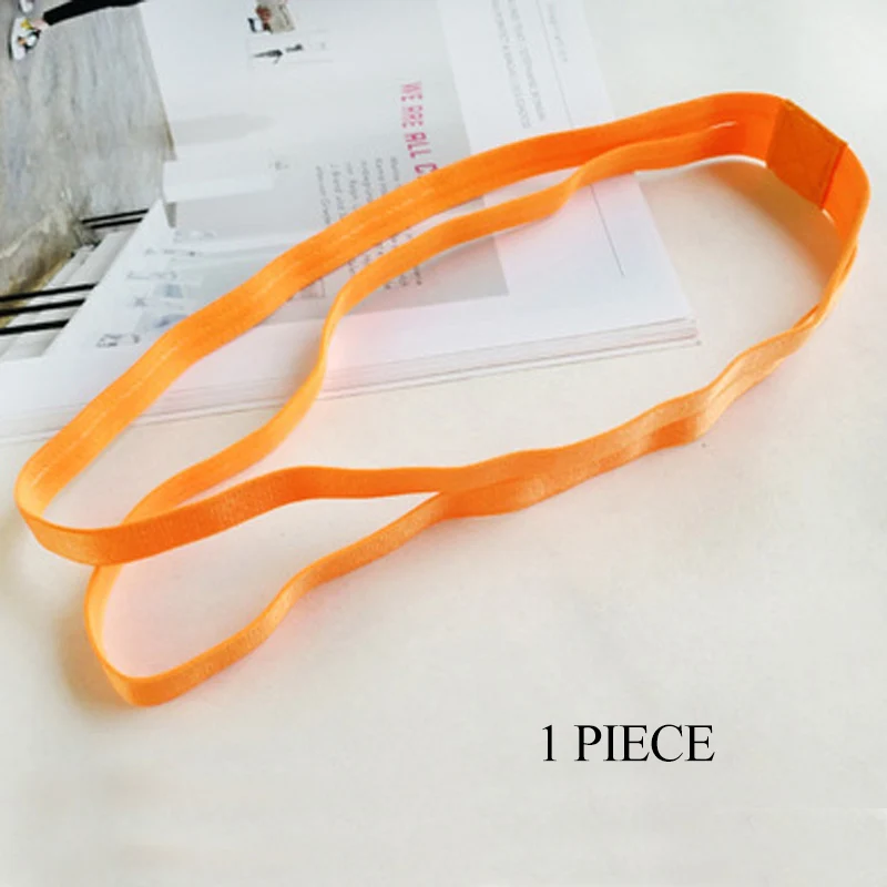 1 Pc Orange 3 шт., Модный женский Блестящий эластичный ободок на голову, повязка для волос, резинка для волос, повязка на голову для девочек, двойные резинки для волос, аксессуары для волос - Цвет: 1 Pc Orange