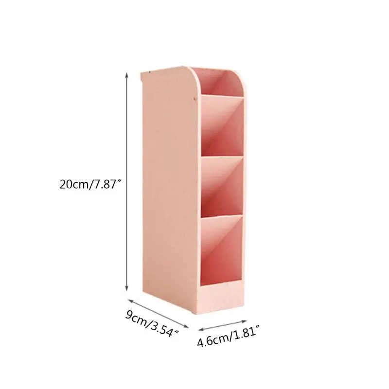 

Multi-function 4 Grid Desktop Pen Holder Office School Storage Case Box Wheat Straw Desk Pencil Organizer Stationery