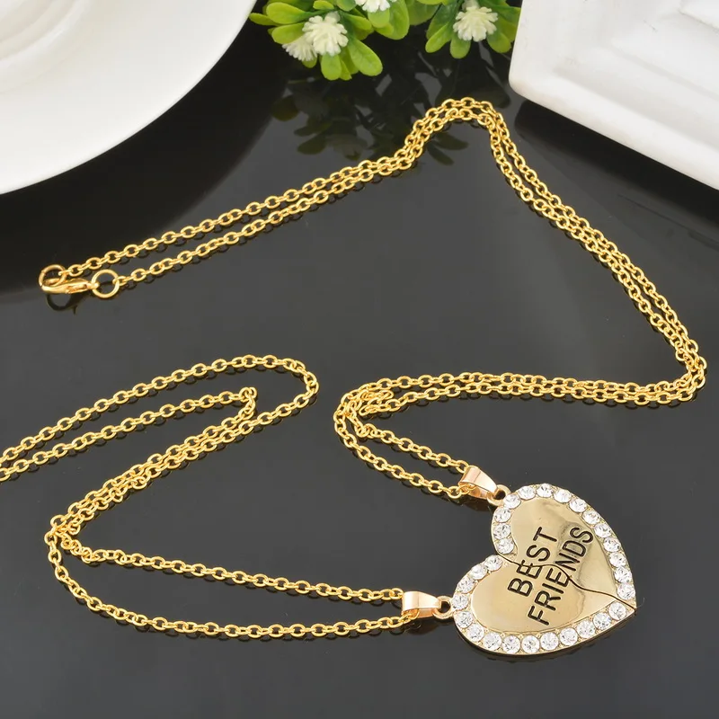 1 комплект в партии 2 предмета модные Разделение с половинками сердца Стразы