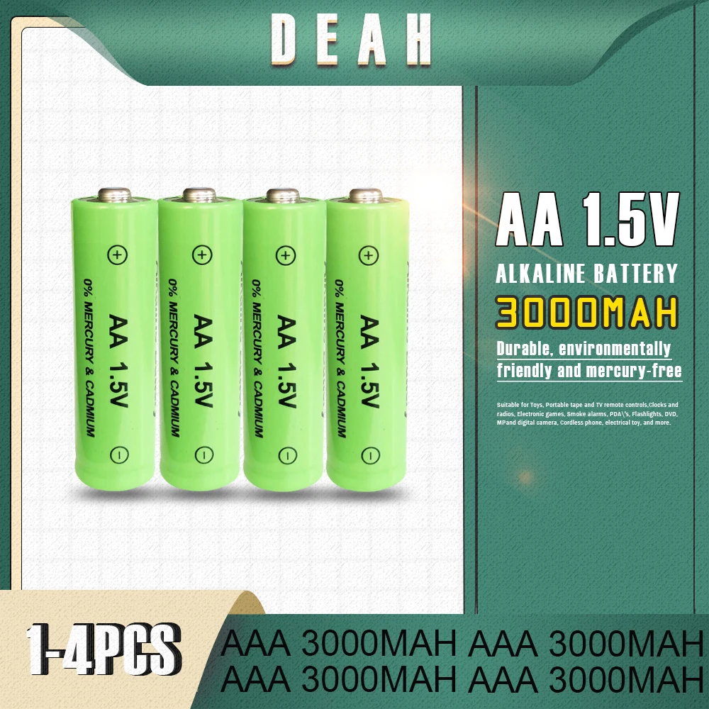 1 4 года шт Новый AA Перезаряжаемые Батарея 5 V 3000 мА/ч щелочные батареи для пульта