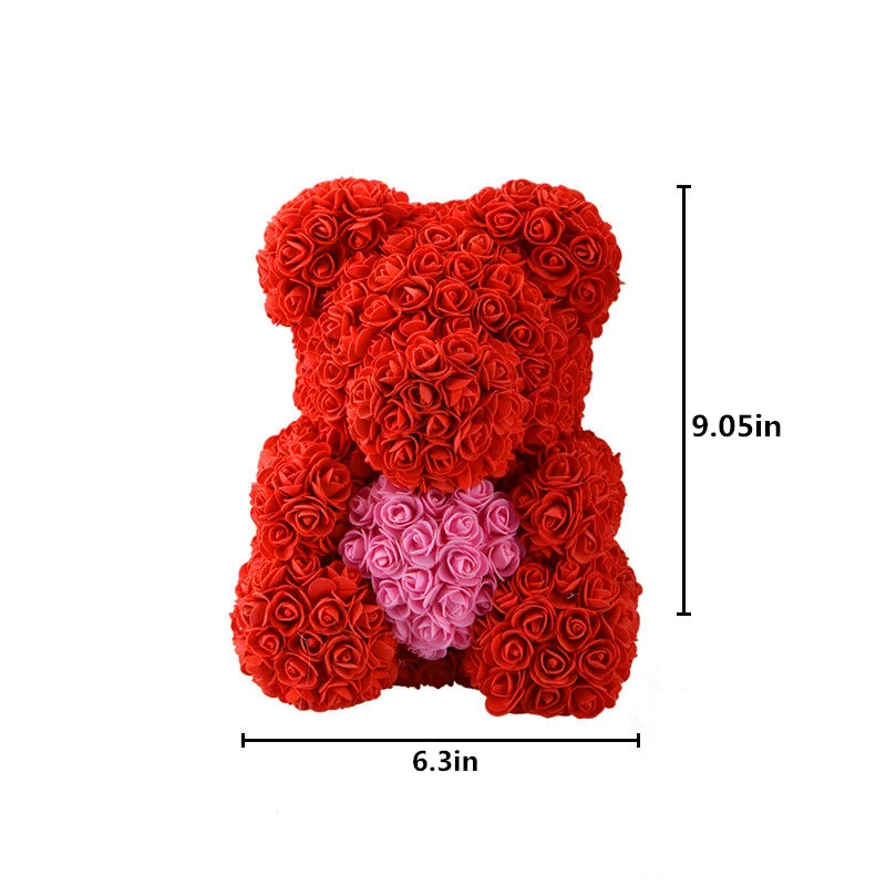 

Artificial Flowers DIY Rose Foam Bear Home Decor Artificial Bear Valentines Day Gift Festival Party Fake Flowers