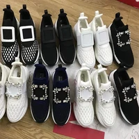 koovan women sneakers 2022 new trend shoes square buckle diamond boots pedal thick bottom single shoe sneakers for girls