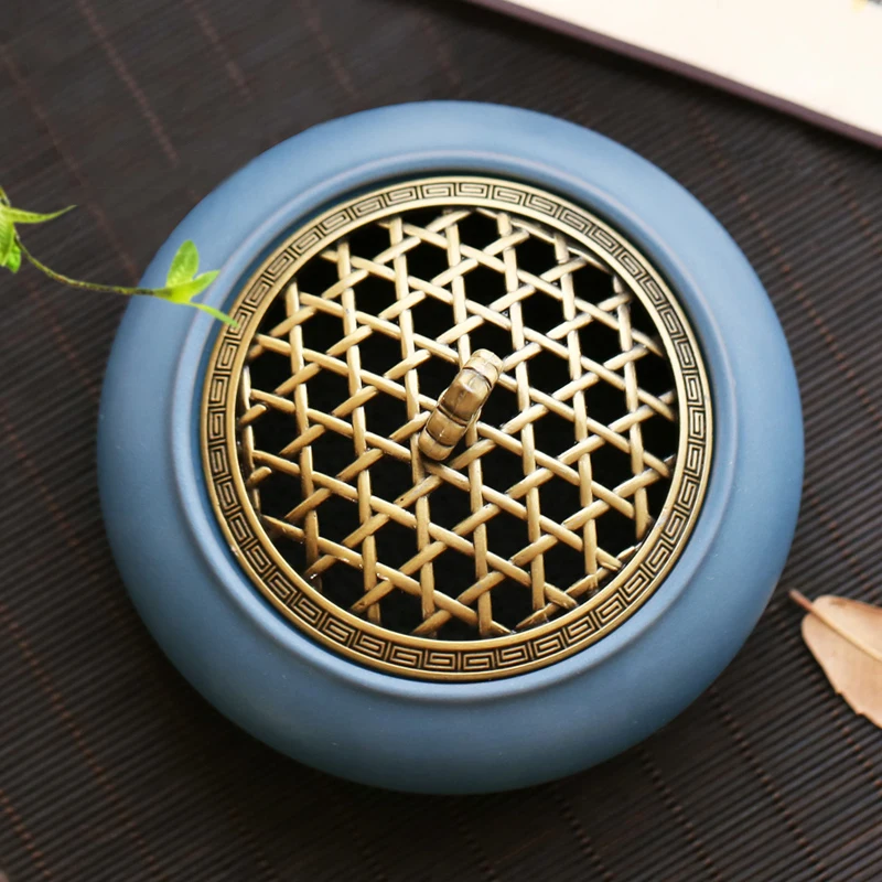 

Creative Incense Burner with Lid Vintage Incense Coil Holder Aroma Burner Censer House Accessories Feng Shui Decoration Crafts