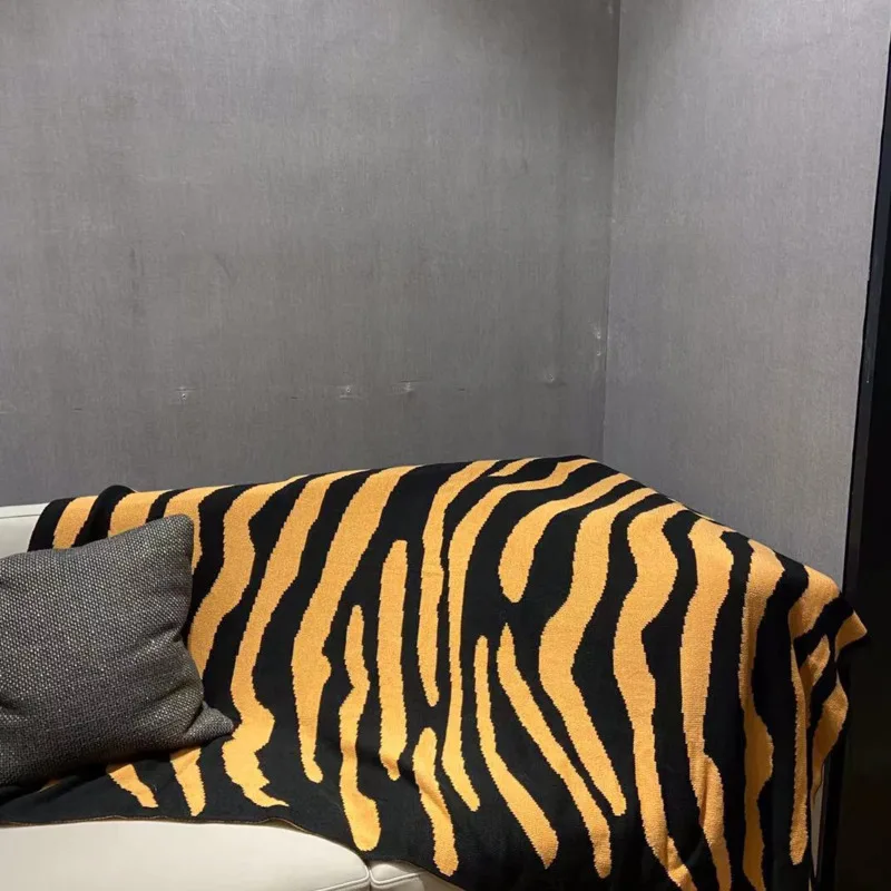 Mantas delicadas de punto con estampado de Tigre, mantas c&aacute;lidas de invierno para sof&aacute;, S&uacute;per suaves y c&oacute;modas, manta ligera de lujo-2