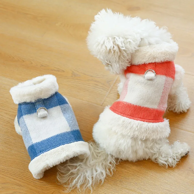 

Pet Dog Clothes Windproof Plaid Vest Coat Winter Warm for Chihuahua Puppy Dog Pet French Bulldog Outfits Pet Dogs Clothing