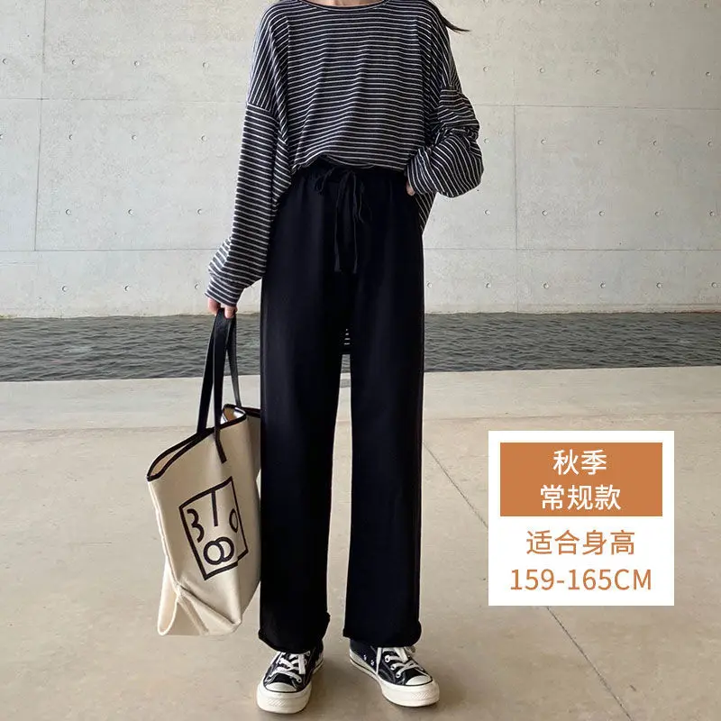 

Grey wide leg pants for female students in spring and summer