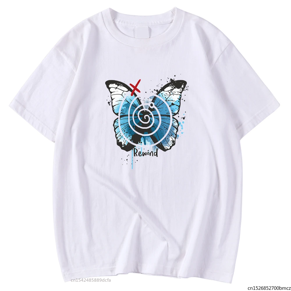 

Fashion Breathable Women Tees Shirt Rewind Beautiful Flower Printing Clothing Regular Sleeve Tees