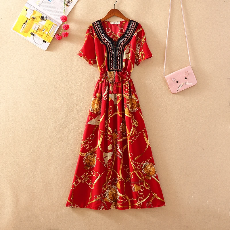 Новинка 2020 сексуальное летнее платье женское винтажное с принтом женские