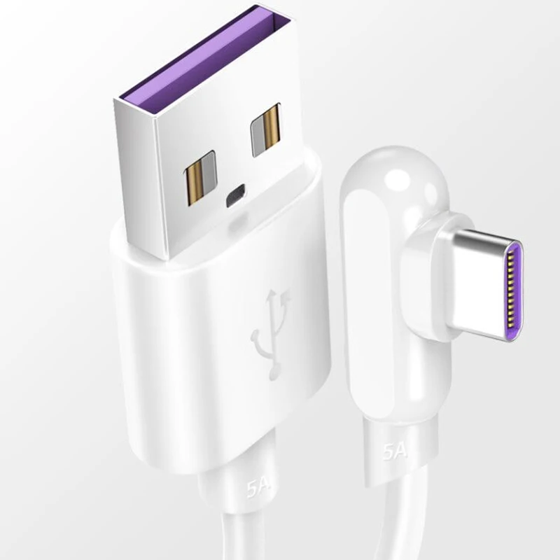Кабель зарядный с разъемом USB Type-C 90 градусов 5 А 0 3/1 5/2 м | Мобильные телефоны и