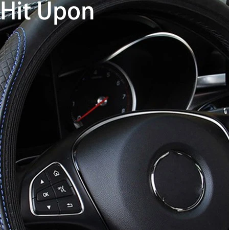 

Car Steering Wheel Cover Auto Steering- wheel Cover Anti-Slip Universal Embossing Leather Car-styling