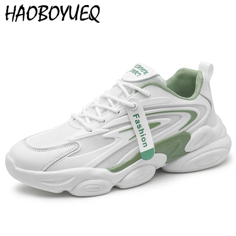 

Men Chunky Sneakers Breathable Mesh White/Black Vulcanize Shoes Fashion Low Daddy Shoees Zapatos Hombre
