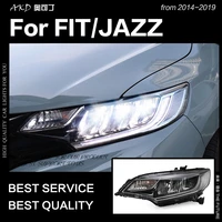 car styling headlights for honda fit led headlight 2014 2019 head lamp drl angel eye signal projector lens automotive accessorie