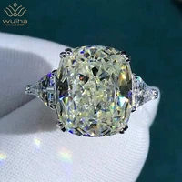wuiha new 925 sterling silver 3ex cushion cut 5ct vvs d color created moissanite wedding engagement customized ring fine jewelry