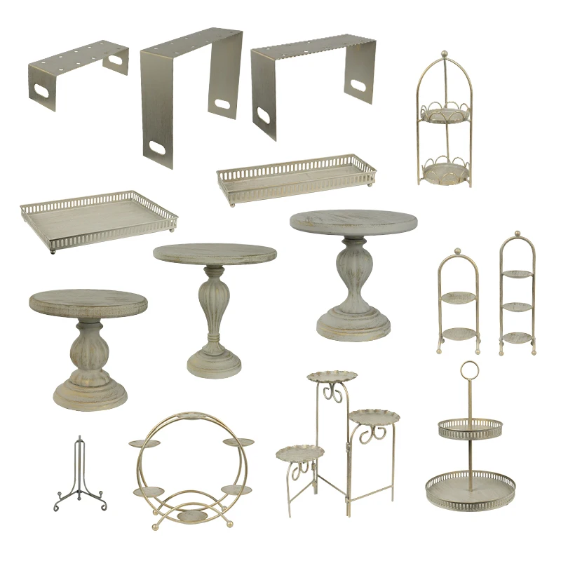 Деревянная тарелка для торта в европейском стиле из кованого железа свадебного