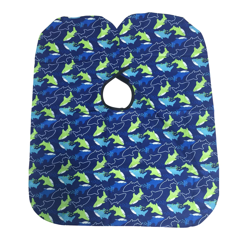 

Easy Clean Bright Colors Soft Salon Apron Dolphin Pattern Cartoon Hairdressing Cover Comfortable Hair Cutting Bat Sleeve