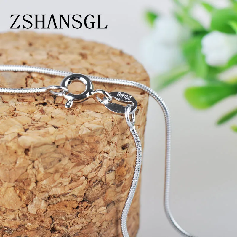 Классическая Базовая цепочка 100% серебряный цвет застежка лобстер регулируемое