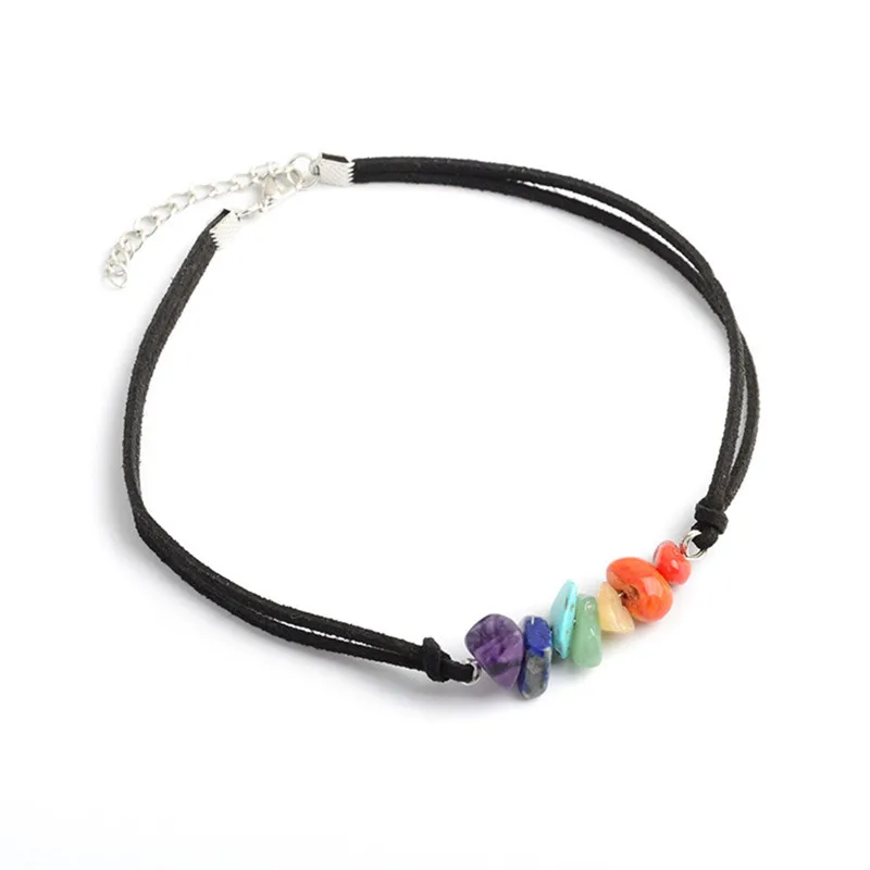 Natural Stone Colorful Chakra Necklace Yoga Balance Beads Buddha Statue Prayer Elastic NecklaceLovers | Украшения и аксессуары