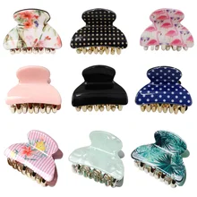 2 unids/set de horquillas de acrílico de 4cm para mujer, pinzas de pelo de metal con diseño de cangrejo, flamenco, herramienta de maquillaje para chica, accesorios para el cabello (2)