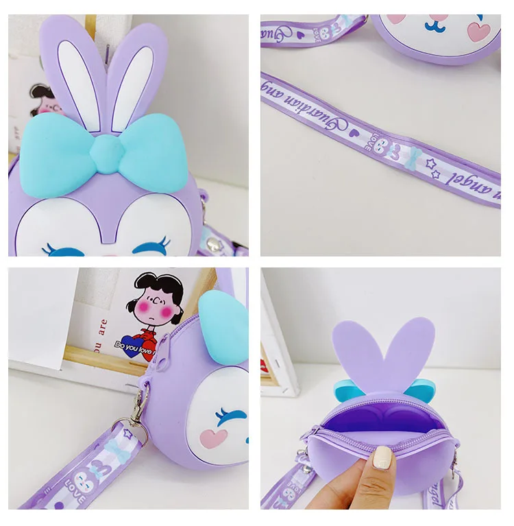 

Sweet Girls Cute Rabbit Coin Purse Wallet Summer Lovely Children's Mini Shoulder Crossbody Bags Baby Kids Silica Gel Handbags