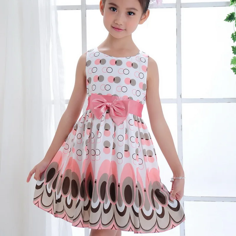 Детское летнее шифоновое платье в горошек без рукавов | Детская одежда и обувь