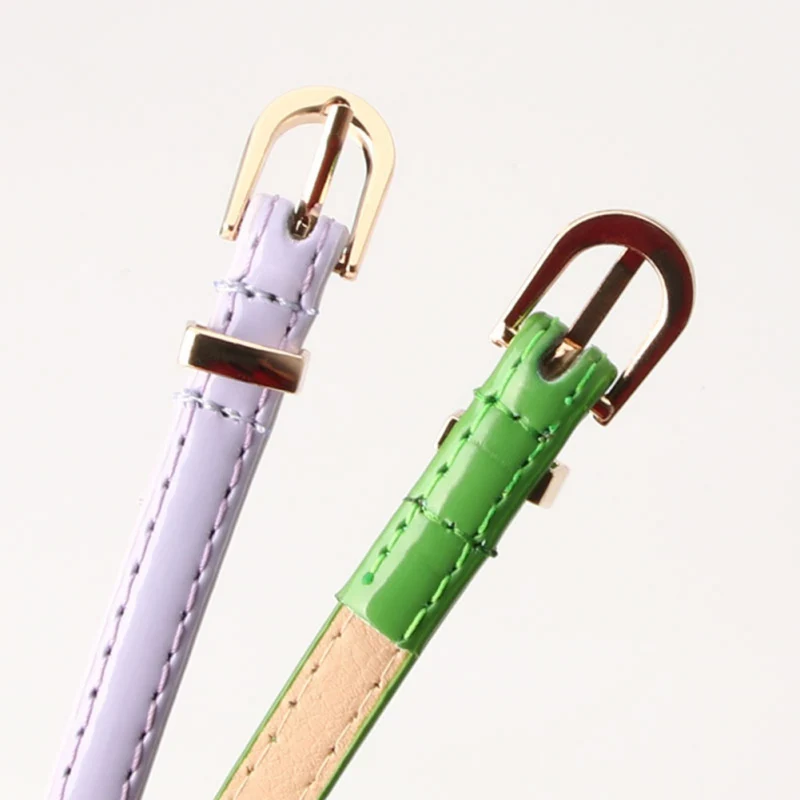 

Women Candy Color Thin Skinny Waistband Faux Leather Belts Adjustable Belts Female Basic Dress Straps inturon Mujer