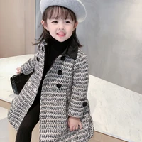 girl coat kids woolen cloth 2021 charming plus velvet thicken warm winter autumn kids cardigan%c2%a0cotton outwear childrens clothin