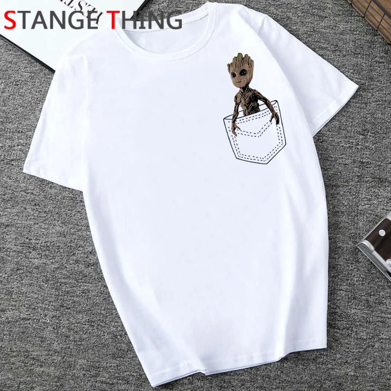 Симпатичная забавная футболка Bady Groot с мультипликационным персонажем мужская