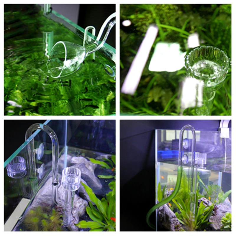 

ADA Style Aquarium Inflow Outflow Tube Glass Lily Water Pipe Set Surface Oil-film Skimmer Fish Tank Filter Accessories 13/17mm