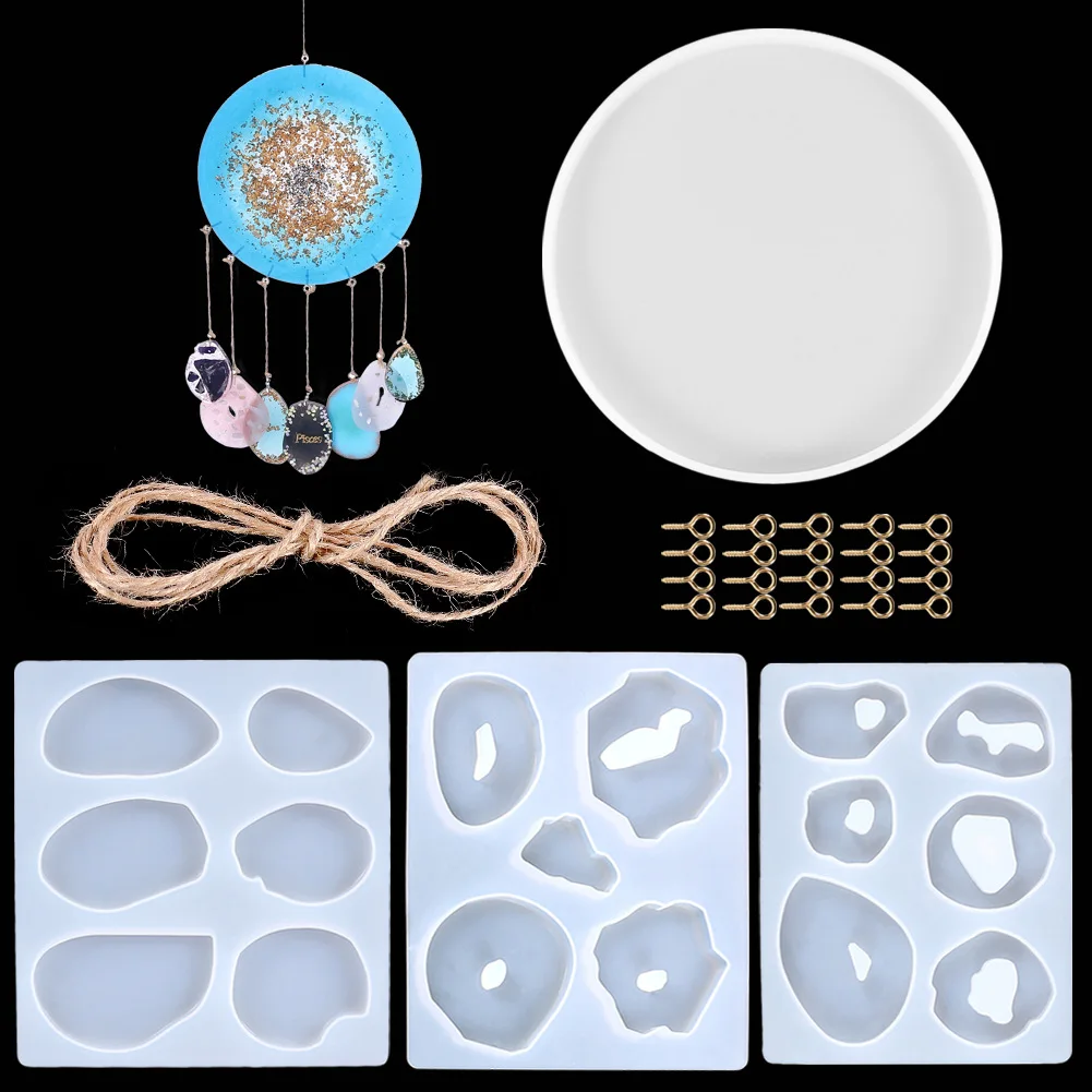 

Wall Hanging Pendant Epoxy Mold Set Silicone Mold DIY Production Wind Chime Jewelry Crystal Epoxy Mold