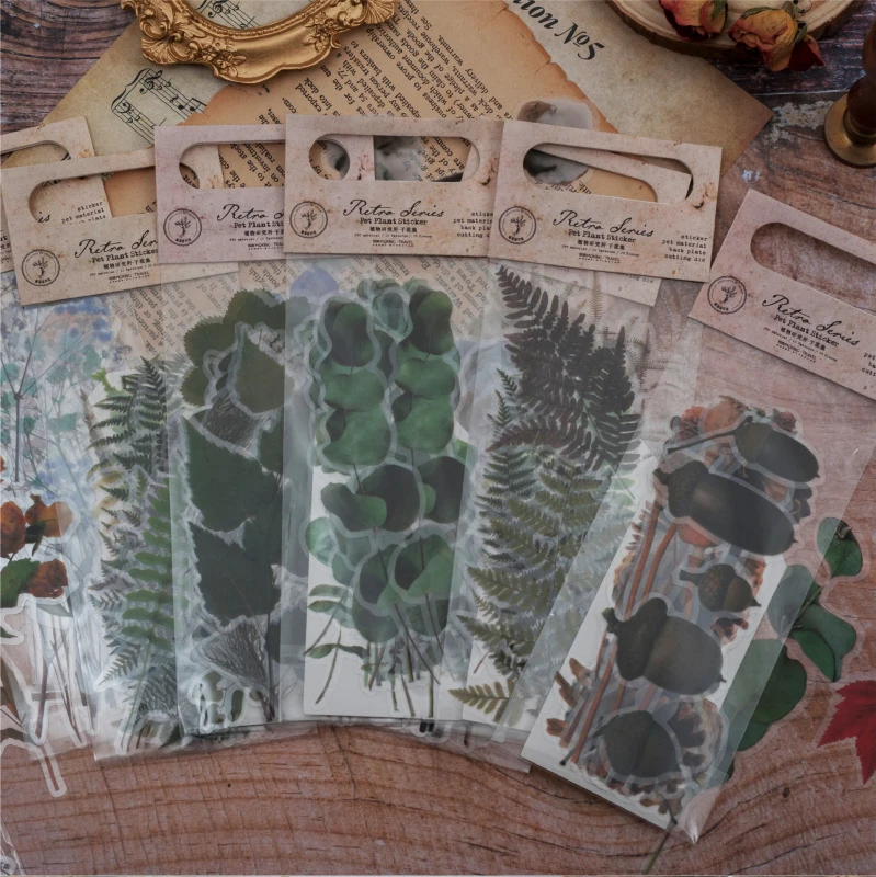 

New 20 PCS Institute of Botany Dried Flower Set Series Paper Creative Sticker Flakes Material flower Stickers