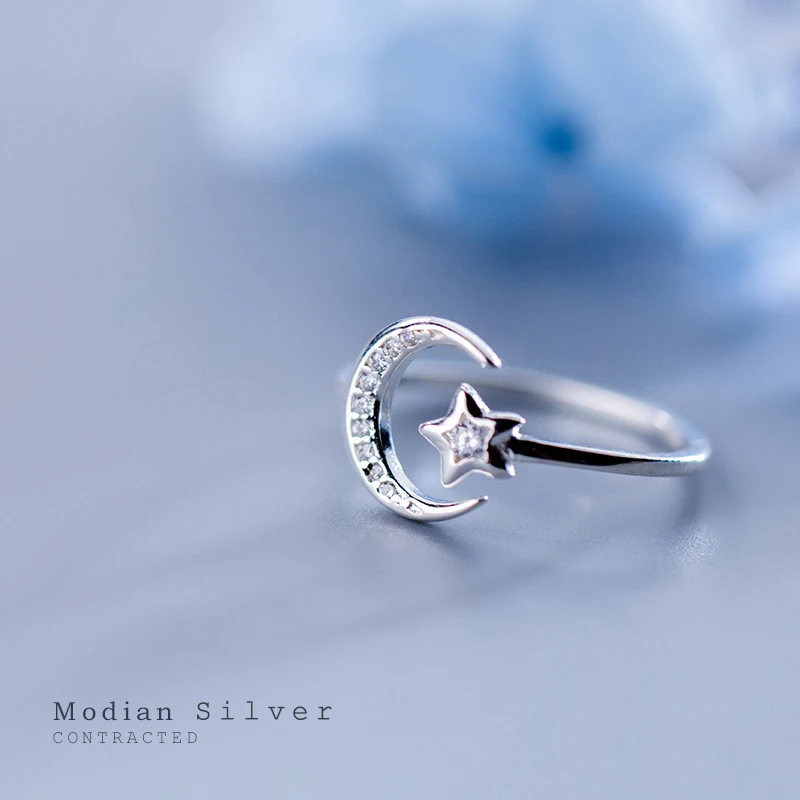Modian модное открытое регулируемое кольцо на палец для женщин чистое серебро 925