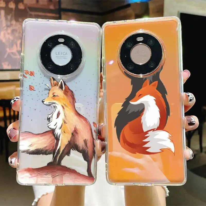 

Anime funny foxs lovely cute Phone Case For Huawei P 20 30 40 pro lite Psmart2019 Honor 8 10 20 Y5 6 2019 Nova3E
