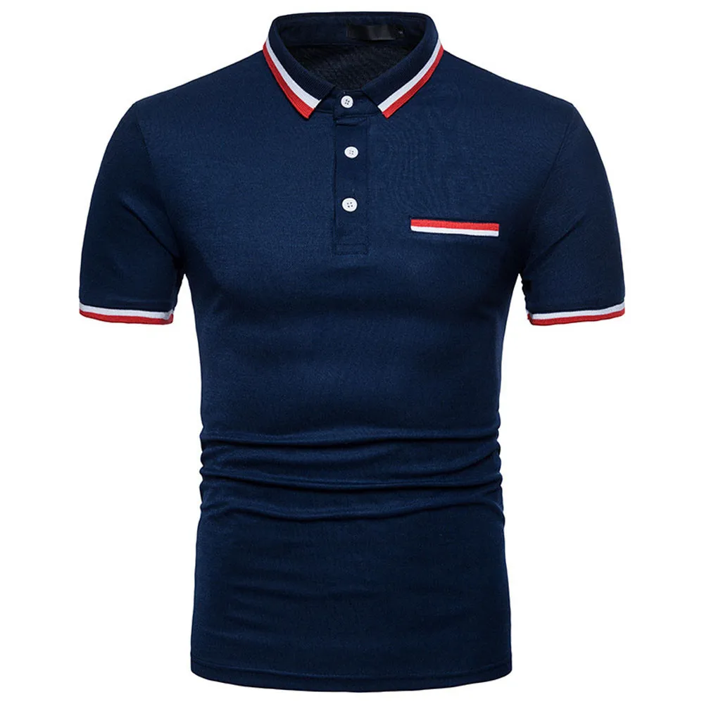 

Summer 2021 New Man Polo Shirt Mens Casual Slim Striped Personality Polo Shirt Tee Tops Men Short Sleeve High Quantity polo men