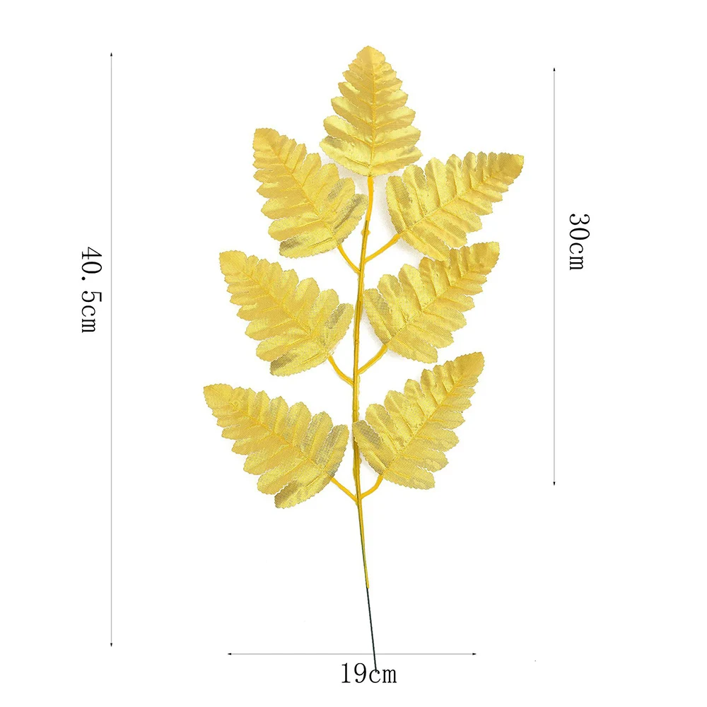 Искусственные листья пальмы тропическая Летняя тема джунглей золотистое