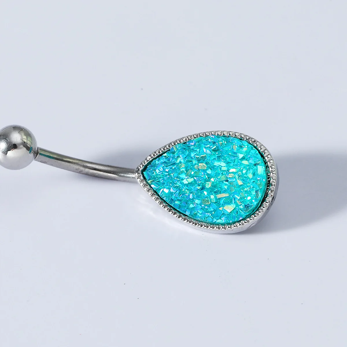 Кольцо-пуговица с блестками в форме капли воды для пирсинга женское бижутерия