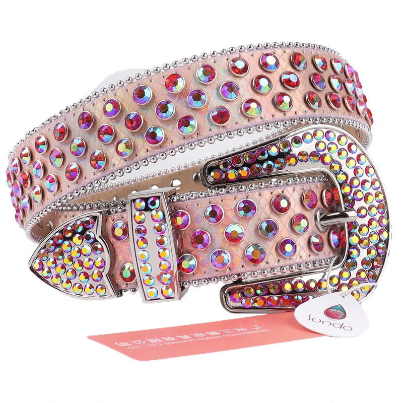 

New Fashion Luxury Strap Diamond Belt Western Cowboy Cowgirl Bling Rhinestone Belt For Women Men Cinto De Strass Diamond Studded