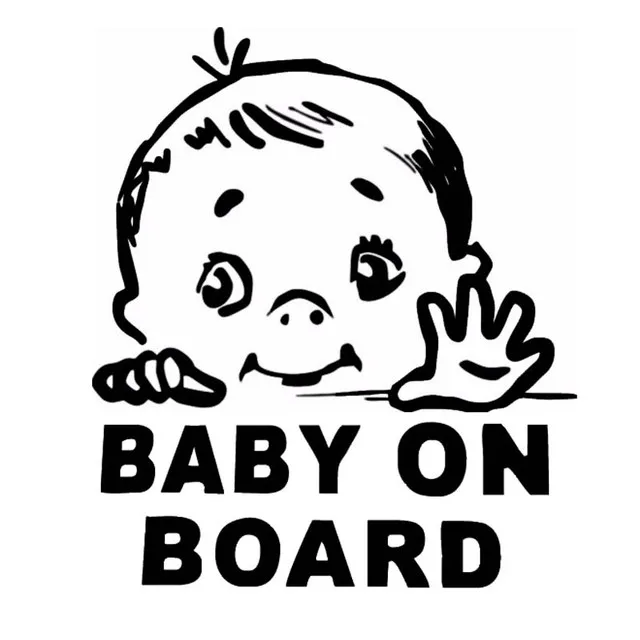 

Baby On Board 13.1*15.2cm Funny Car Decal Reflective Laser 3D Car Stickers Vinyl Car Styling Black Silver
