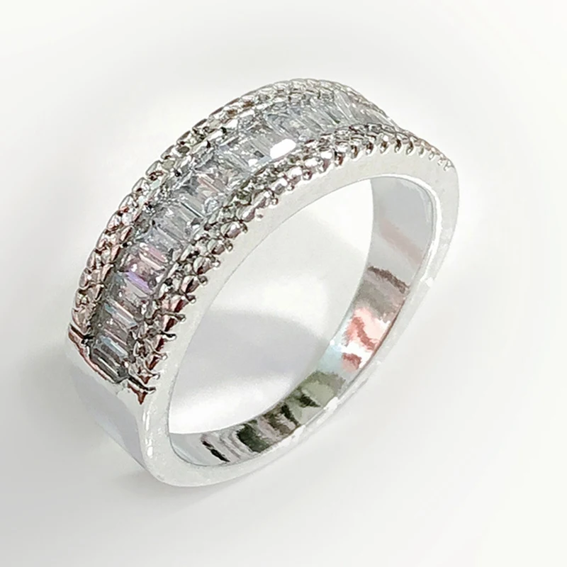 Европейский Стиль Роскошные модные инкрустированные Белый квадрат циркон