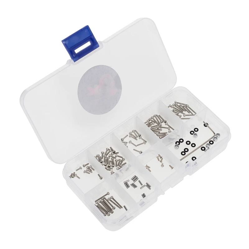 

176Pcs M1.4 Metal Screws M2 Nut Box Set for Axial SCX24 90081 1/24 RC Crawler Car Upgrade Parts Accessories