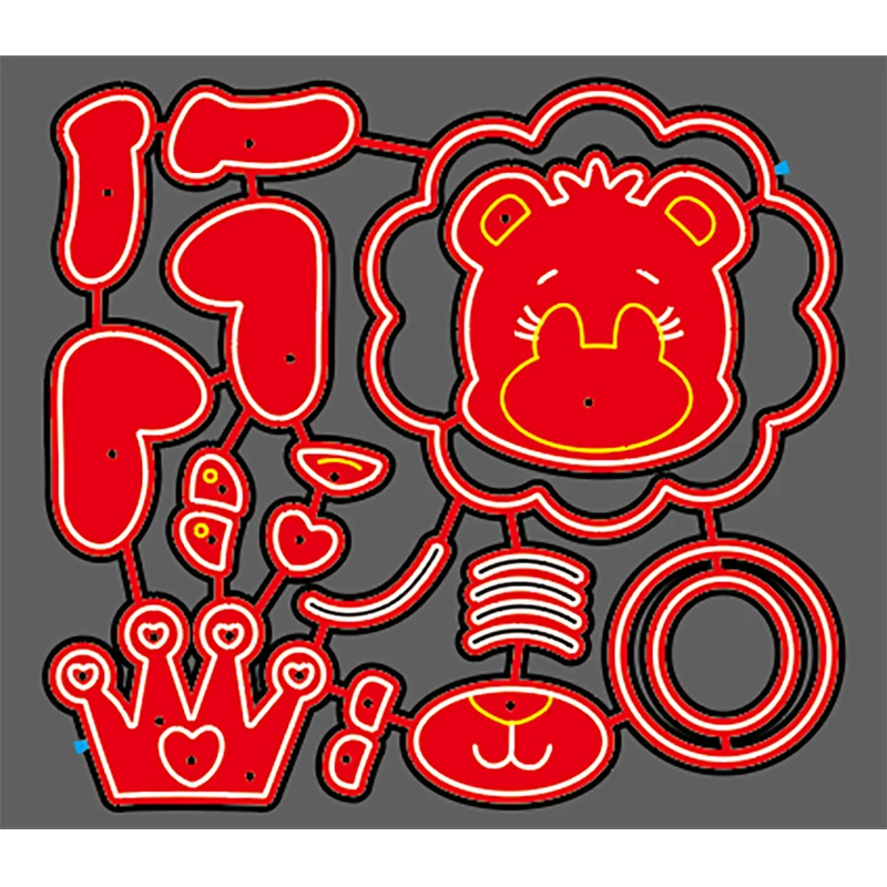 Металлический трафарет в виде короны короля Льва мальчика на день рождения для